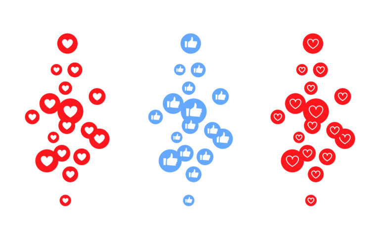 An image of social engagement -- likes and loves.