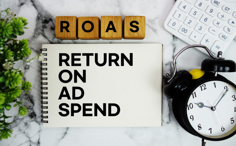 ROAS Return on Ad Spend text with calculator.