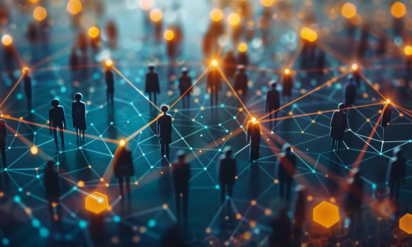 A crowd, with similar interests, retargeted with ads by marketing campaigns.