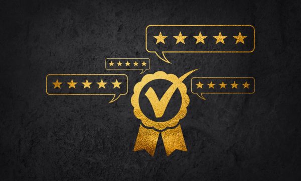 A success ribbon acquired due to excellent customer service and reviews.